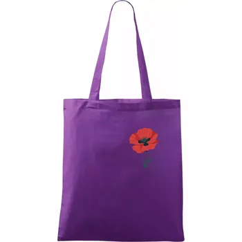 Vlčí mák kreslený na prsu - Taška bavlněná - 42 x 38 cm ( Fialová )