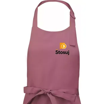 Kuchyňská zástěra Štosuj - Logo na prso + záda - Dámská zástěra na vaření - Univerzální velikost ( Starorůžová )