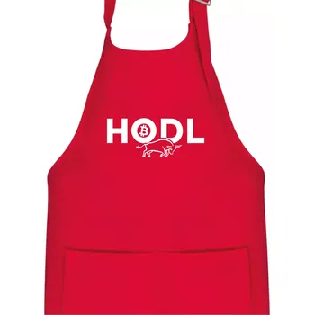 Kuchyňská zástěra Hodl, nápis a býk - Dětská zástěra na vaření - Univerzální velikost ( Červená )