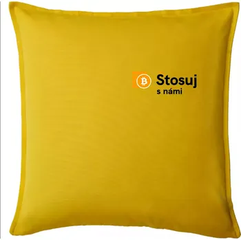 Polštář Štosuj s námi - logo na prsu - Polštář 50x50 - 50x50 - Pouze potah ( Žlutá )