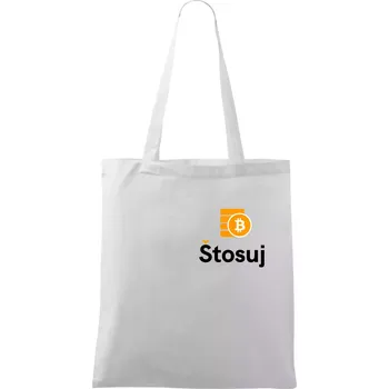 Nákupní taška Štosuj - Logo jen na prsu - Taška bavlněná - 42 x 38 cm ( Bílá )