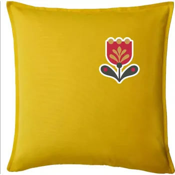Polštář Folklor na prsu tulipán - Polštář 50x50 - 50x50 - Pouze potah ( Žlutá )
