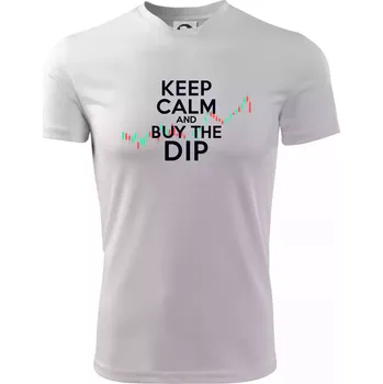 Chlapecké oblečení Zeleno červený graf Keep Calm and Buy the Dip - Dětské triko sportovní (dresovina) - 122 cm/6 let ( Bílá )