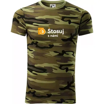 Pánské tričko Štosuj s námi - logo velké - Army CAMOUFLAGE - 3XL ( Zelený maskáč )
