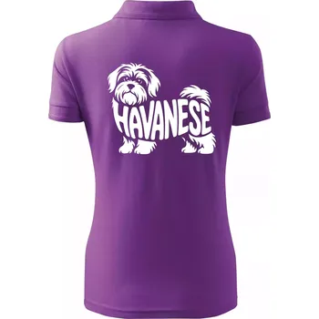 Havanese nápis v těle - Polokošile dámská Pique Polo - S ( Fialová )
