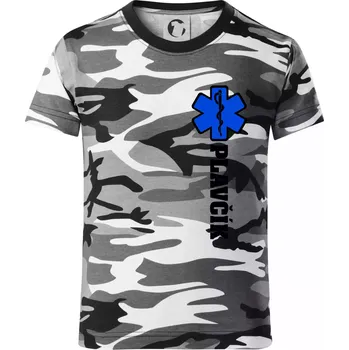 Chlapecké tričko Hvězda života - Plavčík - Dětské maskáčové triko - 122 cm/6 let ( Šedý maskáč )