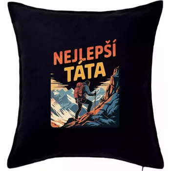 Polštář Nejlepší táta - horolezec - Polštář 50x50 - 50x50 - Pouze potah ( Černá )