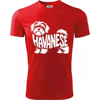 Chlapecké tričko Havanese nápis v těle - Dětské triko sportovní (dresovina) - 146 cm/10 let ( Červená )