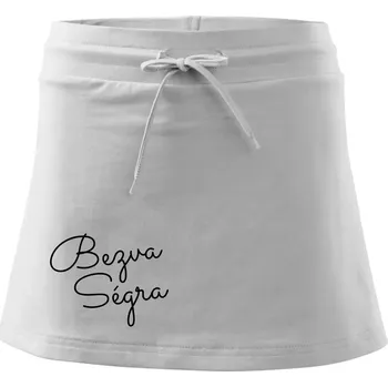 Dámská sukně Bezva ségra - nápis na prsou - Sportovní sukně - two in one - M ( Bílá )