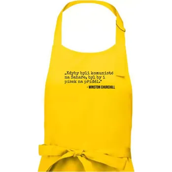 Kuchyňská zástěra Kdyby byli komunisté na Sahaře, byl by i písek na příděl - Pánská zástěra na vaření - Univerzální velikost ( Žlutá )