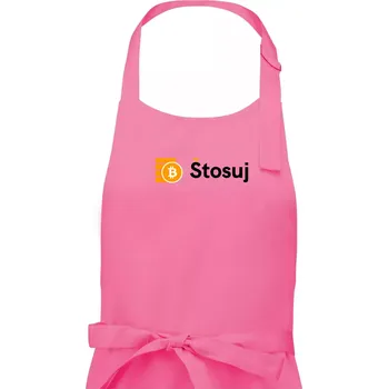 Kuchyňská zástěra Štosuj - Logo na prsou - Pánská zástěra na vaření - Univerzální velikost ( Růžová )