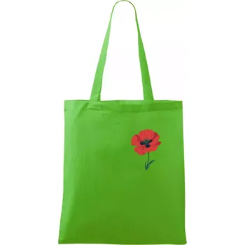 Nákupní taška Vlčí mák kreslený na prsu - Taška bavlněná - 42 x 38 cm ( Apple Green )