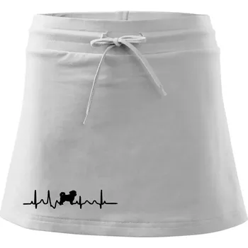 Dámská sukně Havanský psík ekg - Sportovní sukně - two in one - XL ( Bílá )