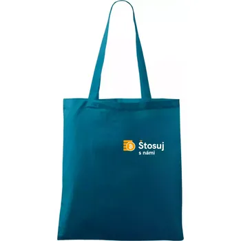 Nákupní taška Štosuj s námi - logo na prsu - Taška bavlněná - 42 x 38 cm ( Petrolejová )