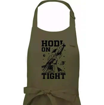 Kuchyňská zástěra HODL On Tight raketa - Pánská zástěra na vaření - Univerzální velikost ( Khaki )