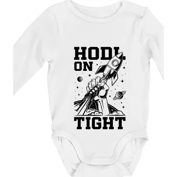 HODL On Tight raketa - Body kojenecké s dlouhým rukávem - Dlouhý r. do 3 měs ( Bílá )