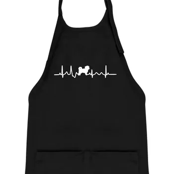 Kuchyňská zástěra Havanský psík ekg - Dětská zástěra na vaření - Univerzální velikost ( Černá )