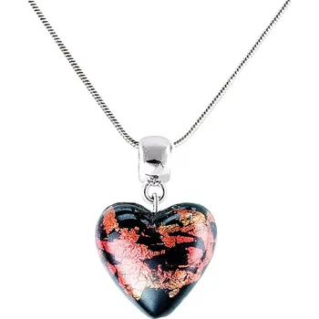 Náhrdelník Lampglas Náhrdelník Passionate Heart s 24karátovým zlatem v perle Lampglas materiál závěsu a řetízku: pozlacené stříbro Ag 925/1000-pevná délka 50 cm