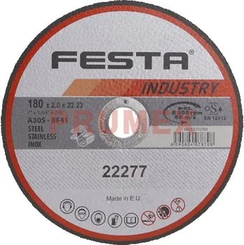 Řezný kotouč Řezný kotouč na kov 180x2,0x22,2 rovný INDUSTRY, FESTA 22277