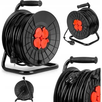 Prodlužovací kabel ONDRAGON Prodlužovací kabel na bubnu 50m, 4 zásuvky s krytkou