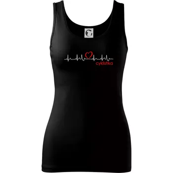 Dámské oblečení Moje srdce bije pro cyklistiku - Dámské tílko - S ( Černá )