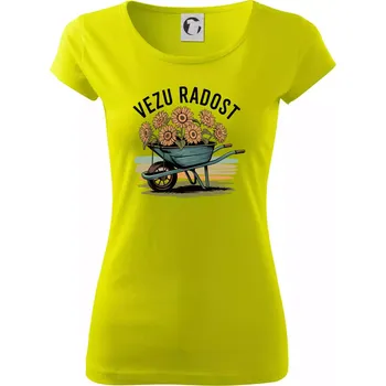 Vezu radost - kolečko - Dámské triko Pure - XS ( Limetková )
