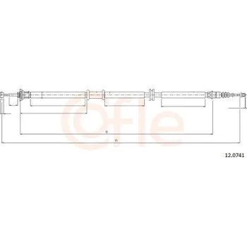 Lanko parkovací brzdy Lanovod parkovací brzdy COFLE 12.0741