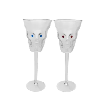 Sklenice Sklenice lebka set červená + modrá