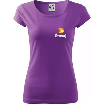 Dámské tričko Štosuj - Logo jen na prsu - Dámské triko Pure - L ( Fialová )