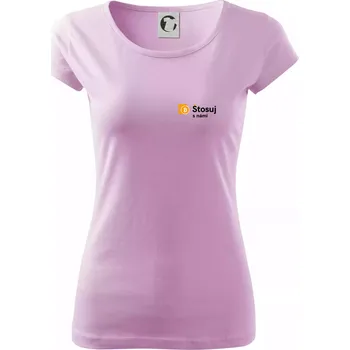 Dámské tričko Štosuj s námi - logo na prsu - Dámské triko Pure - S ( Orchid )