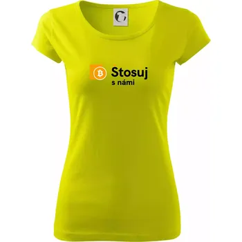 Dámské tričko Štosuj s námi - logo velké - Dámské triko Pure - L ( Limetková )