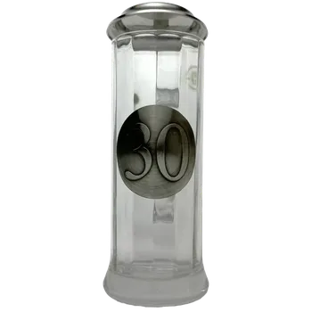 Sklenice Půllitr k 30. narozeninám – skleněný s cínovým víčkem, vysoký