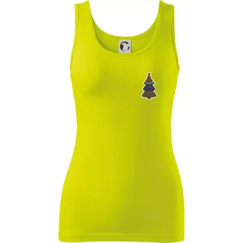 Folklor na prsu vánoční stromek - Dámské tílko - XS ( Limetková )