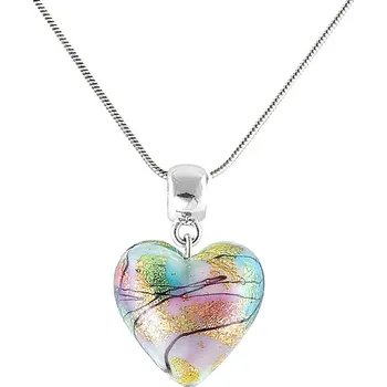 Náhrdelník Lampglas Náhrdelník Rainbow Fairy s 24karátovým zlatem v perle Lampglas materiál závěsu a řetízku: rhodiované stříbro Ag 925/1000 (na základě vývoje se provedení závěsu a řetízku může lišit od fotografie) - pevná délka 45 cm