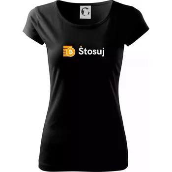 Štosuj - Logo na prsou - Dámské triko Pure - 3XL ( Černá )