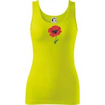 Dámské tričko Vlčí mák kreslený velký - Dámské tílko - XL ( Limetková )