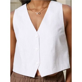 Dámské sako Sinsay - Kostýmková vesta - béžová - 733FI-02P - 733FI-02P-M