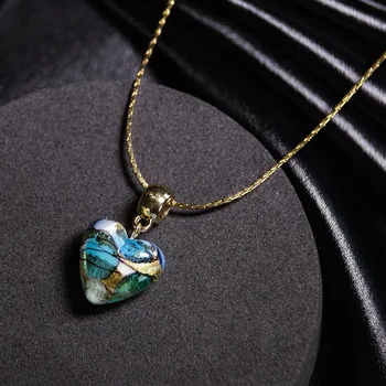 Náhrdelník Lampglas Náhrdelník Turquoise Whisper s 24karátovým zlatem v perle Lampglas materiál závěsu a řetízku: pozlacené stříbro Ag 925/1000 (na základě vývoje se provedení závěsu a řetízku může lišit od fotografie) - pevná délka 45 cm