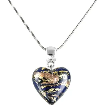 Náhrdelník Lampglas Náhrdelník Egyptian Heart s 24karátovým zlatem v perle Lampglas materiál závěsu a řetízku: pozlacené stříbro Ag 925/1000 (na základě vývoje se provedení závěsu a řetízku může lišit od fotografie) - pevná délka 45 cm