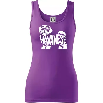 Dámské tričko Havanese nápis v těle - Dámské tílko - 2XL ( Fialová )