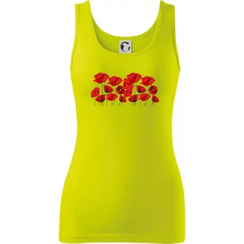 Dámské tričko Vlčí mák v řadě - Dámské tílko - S ( Limetková )