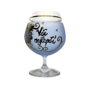 Sklenice Sklenka k výročí - Vše nejlepší - modrá