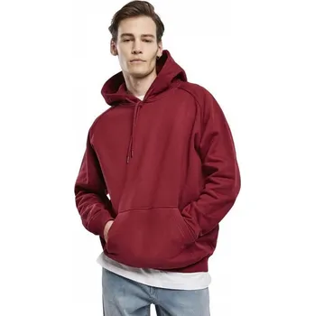 Pánská mikina Teplá pánská mikina klokanka do pasu Urban Classics 380 g/m Barva: Červená vínová, Velikost: XL