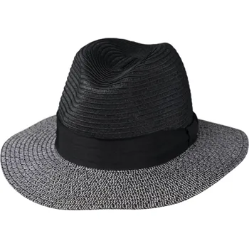 Klobouk Fiebig - Headwear since 1903 Letní šedočerný fedora klobouk od Fiebig - Traveller Toyo - šedočerný Velikost: 61 cm (XL)