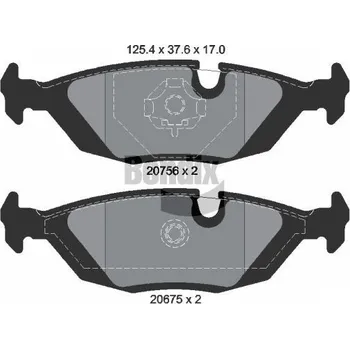 Brzdová destička Sada brzdových destiček, kotoučová brzda BENDIX Braking BPD1719