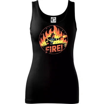 Dámské tričko Logo kulaté FIRE - Dámské tílko - XS ( Černá )