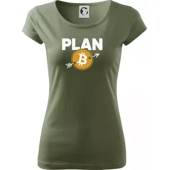Dámské tričko PLAN ₿ - Dámské triko Pure - M ( Khaki )