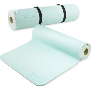 podložka na cvičení 4FIZJO Podložka na jógu TPE 1 cm 180cm ZELENÁ|ŠEDÁ