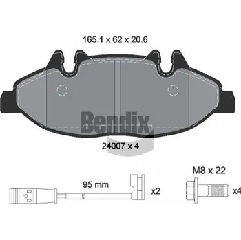 Brzdová destička Sada brzdových destiček, kotoučová brzda BENDIX Braking BPD1207