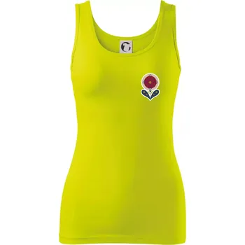 Folklor na prsu květina kulatá - Dámské tílko - S ( Limetková )